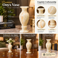 Premium Natural Onyx Stone Vase – Handcrafted Decorative Home Décor