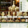 Natural Onyx Decanter & 6 Goblet Set – Handcrafted Stone  Collection