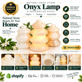 Natural Onyx Stone Lamp – Handcrafted Translucent Onyx Table Light