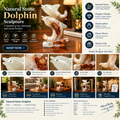 Natural Stone Dolphin Sculpture – Handcrafted Double Dolphin Decorative Figurine