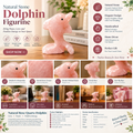 Pink Natural Stone Dolphin Figurine – Handcrafted Decorative Sculpture