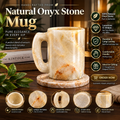 Natural Onyx Stone | Handcrafted | Unique Veining | Polished Finish | Comfortable Handle | Luxury Gift