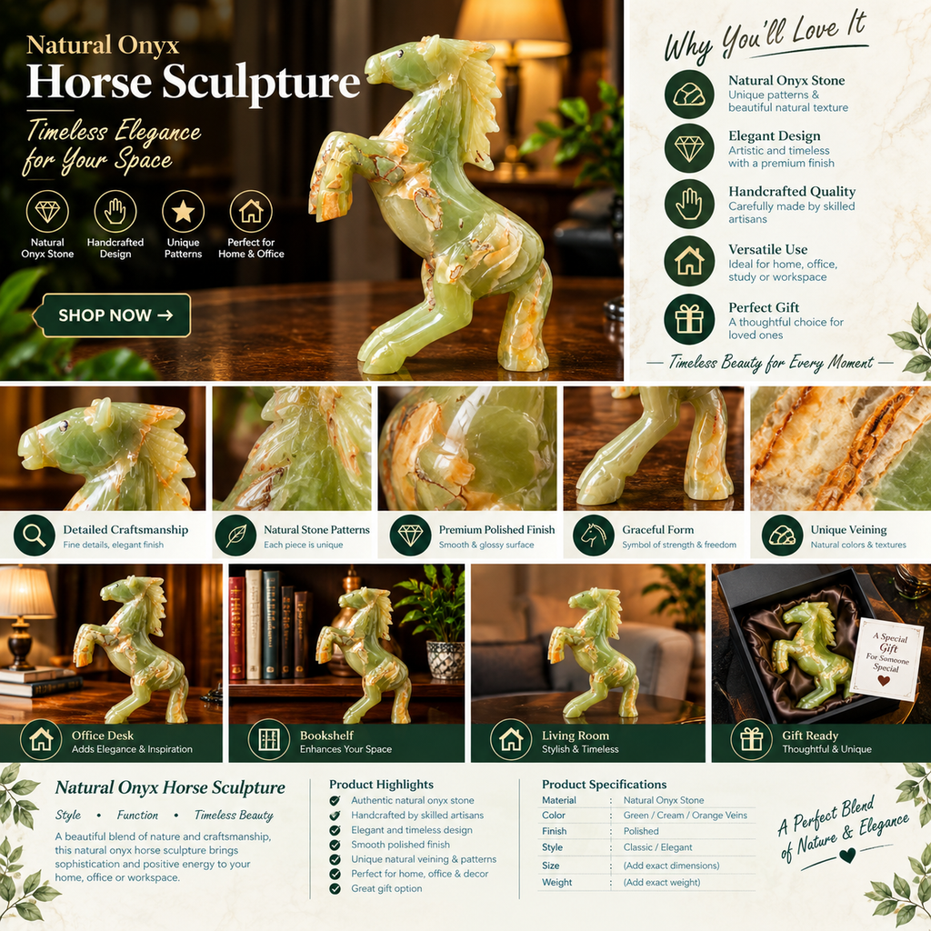 Handcrafted Horse Sculpture – Premium Carved Horse Figurine