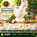 Natural marble mortar and pestle set